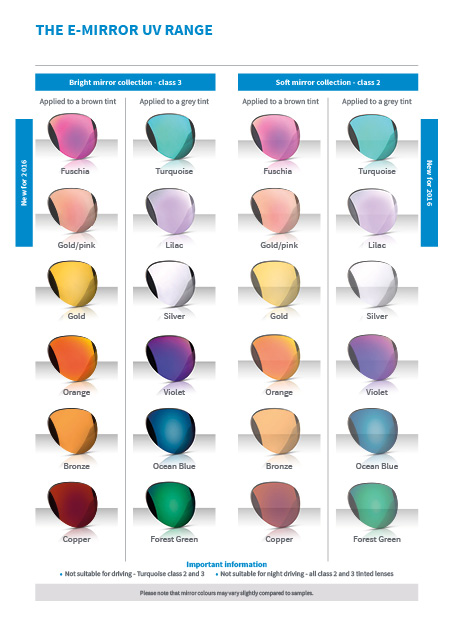 Sunglass Mirror Colours